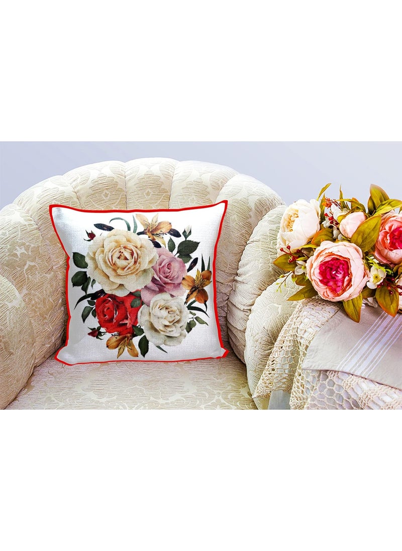 DREAMVIO Jute Exclusive Decorative ThrowPillow Covers Cushion Covers for Living Room Bed Room SofaChairs PackSet of 5 Multicolour Size 16 x 16 Inches