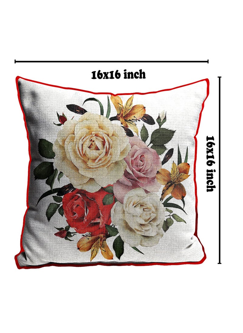 DREAMVIO Jute Exclusive Decorative ThrowPillow Covers Cushion Covers for Living Room Bed Room SofaChairs PackSet of 5 Multicolour Size 16 x 16 Inches