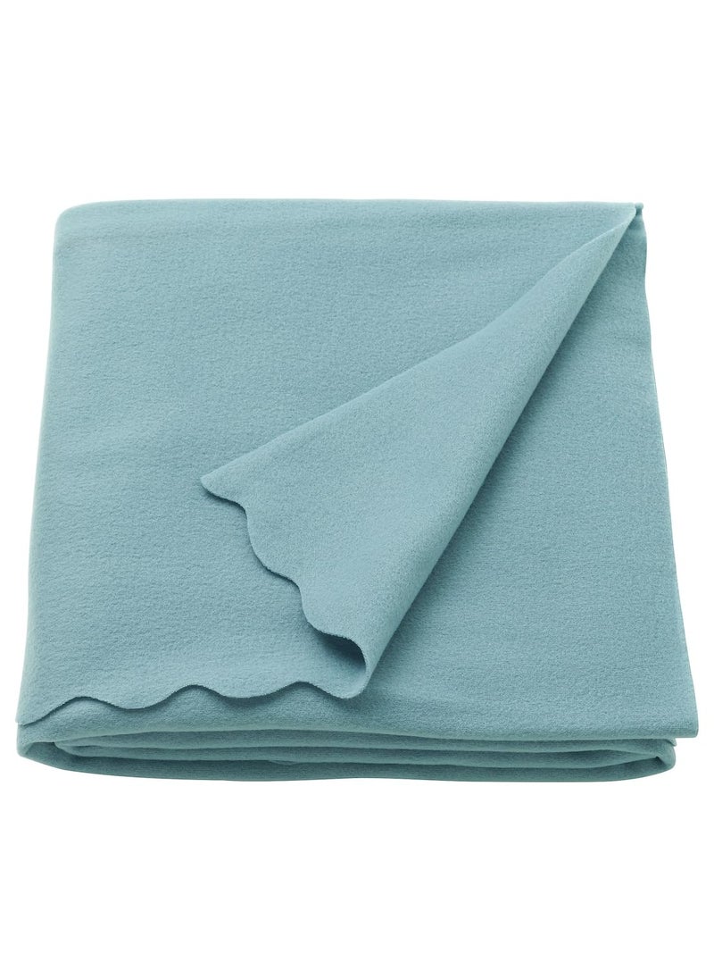 JENIFO THORGUN Throw 120x160 cm 47x63 Blue Plush Soft Cotton Blanket Cozy Throw for Sofa or Bed in Modern Style
