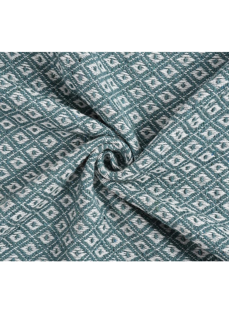HomewayTex 100 Cotton Diamond Woven Throw Sofa Throw Bed Throw and Blanket etc Size130X180 CMS OR 52X70 INCH Mint Green