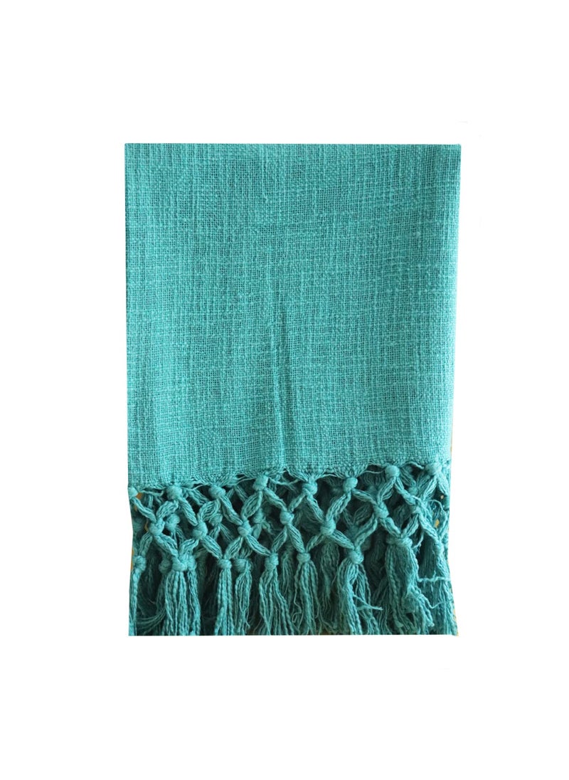 Hugs N Rugs Beautiful Beach Throw with Large Fringes Solid Color Throw Blanket Throw Size 50 X 60