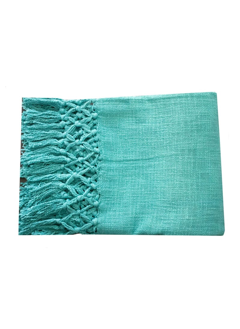 Hugs N Rugs Beautiful Beach Throw with Large Fringes Solid Color Throw Blanket Throw Size 50 X 60