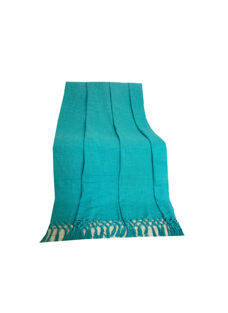 Hugs N Rugs Beautiful Beach Throw with Large Fringes Solid Color Throw Blanket Throw Size 50 X 60