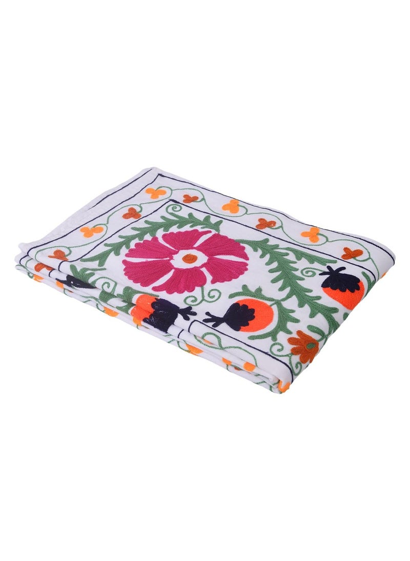 Sanvi K Handicrafts Cotton Duck Throw Multi Colour 150X200CM SKHA89