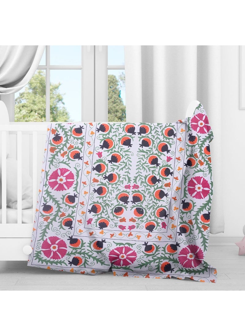 Sanvi K Handicrafts Cotton Duck Throw Multi Colour 150X200CM SKHA89