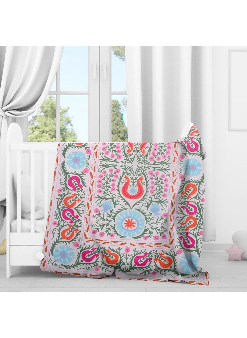Sanvi K Handicrafts Cotton Duck Throw Multi Colour 150X200CM SKHA88