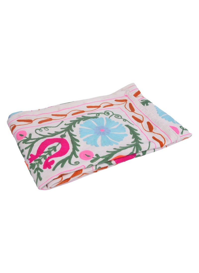 Sanvi K Handicrafts Cotton Duck Throw Multi Colour 150X200CM SKHA88