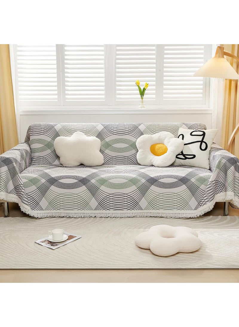 Urbane Home Decorative Chenille Sofa throw for Indoor Outdoor 70x51 Inches Multi