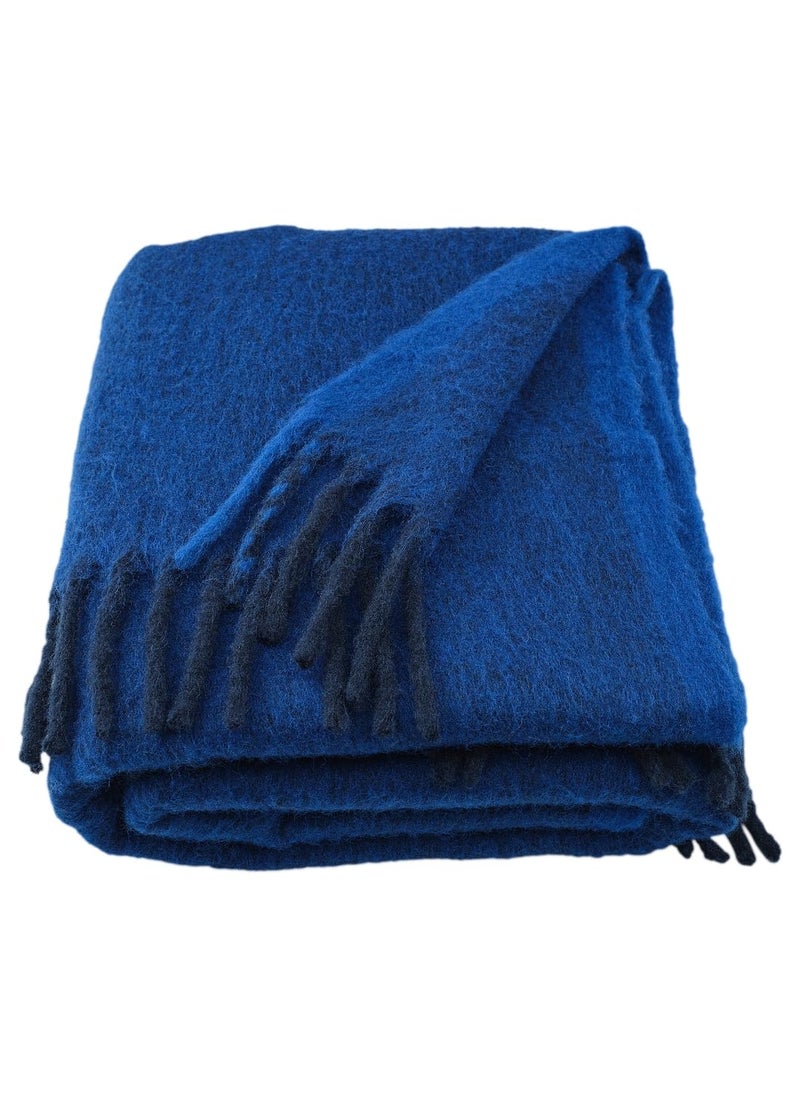 JENIFO NewKLIPPOXEL Throw 130x170 cm 51x67 Blue Stylish Cotton Throw Blanket Cozy and Comfortable Home Accent