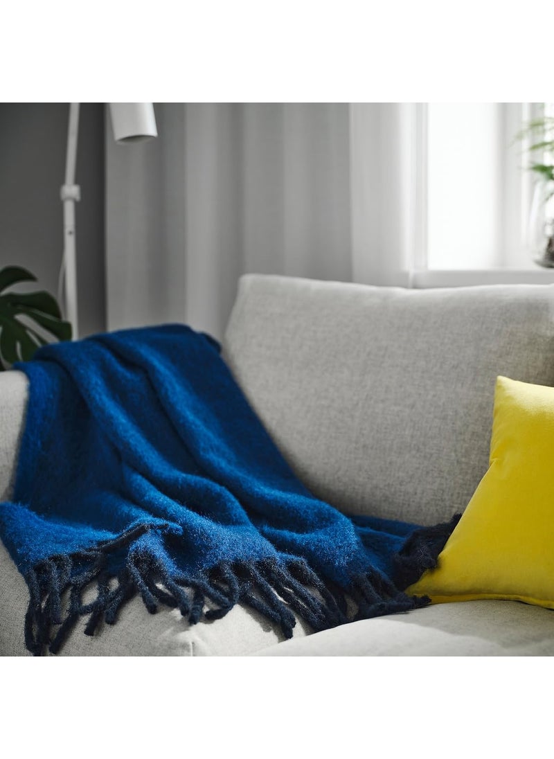 JENIFO NewKLIPPOXEL Throw 130x170 cm 51x67 Blue Stylish Cotton Throw Blanket Cozy and Comfortable Home Accent