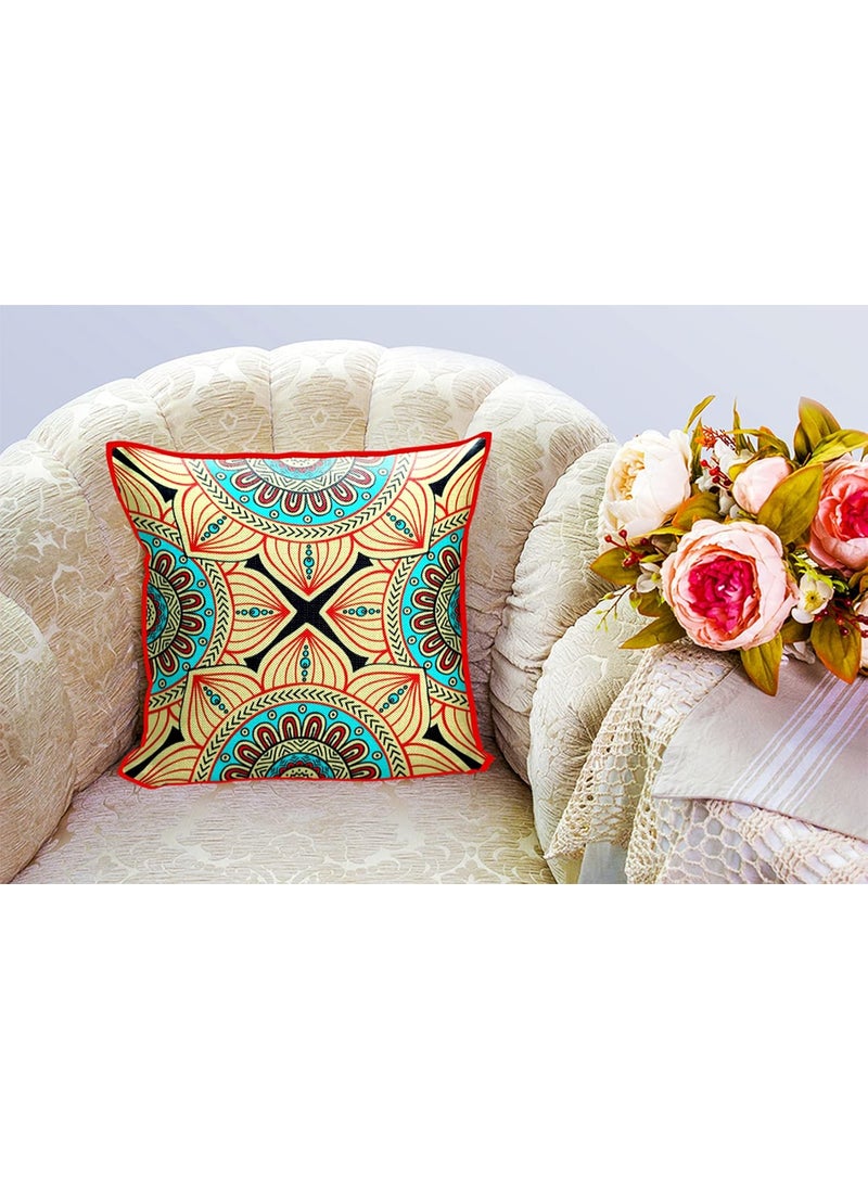 DREAMVIO Jute Exclusive Decorative ThrowPillow Covers Cushion Covers for Living Room Bed Room SofaChairs PackSet of 5 Multicolour Size 16 x 16 Inches