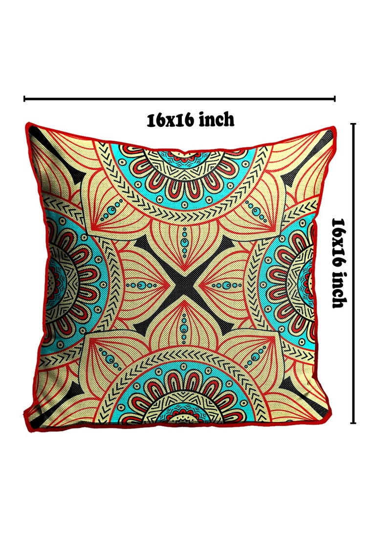 DREAMVIO Jute Exclusive Decorative ThrowPillow Covers Cushion Covers for Living Room Bed Room SofaChairs PackSet of 5 Multicolour Size 16 x 16 Inches