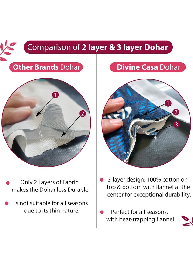 Divine Casa Floret 100 Cotton Single Dohar 120 GSM Soft Lightweight Throw Blanket Cozy Breathable Bedding AllSeason Comfort 210 x 140 CM Rosy Retreat