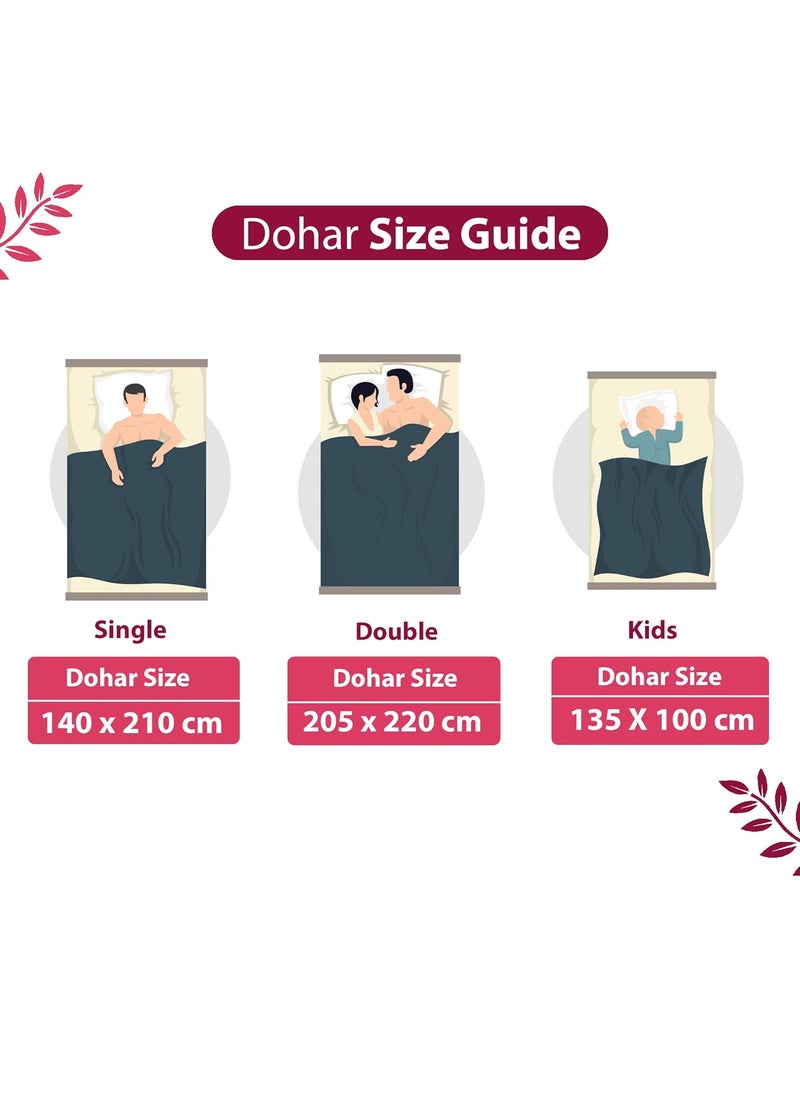 Divine Casa Floret 100 Cotton Single Dohar 120 GSM Soft Lightweight Throw Blanket Cozy Breathable Bedding AllSeason Comfort 210 x 140 CM Rosy Retreat