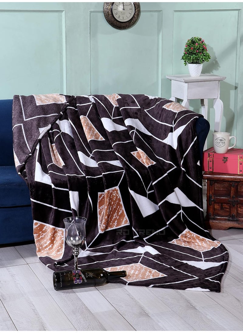 RD TREND Soft Flaneel Throw Blanket for Sofa Bed Couch Multicolor 150 x 236 cm Lightweight Coffee