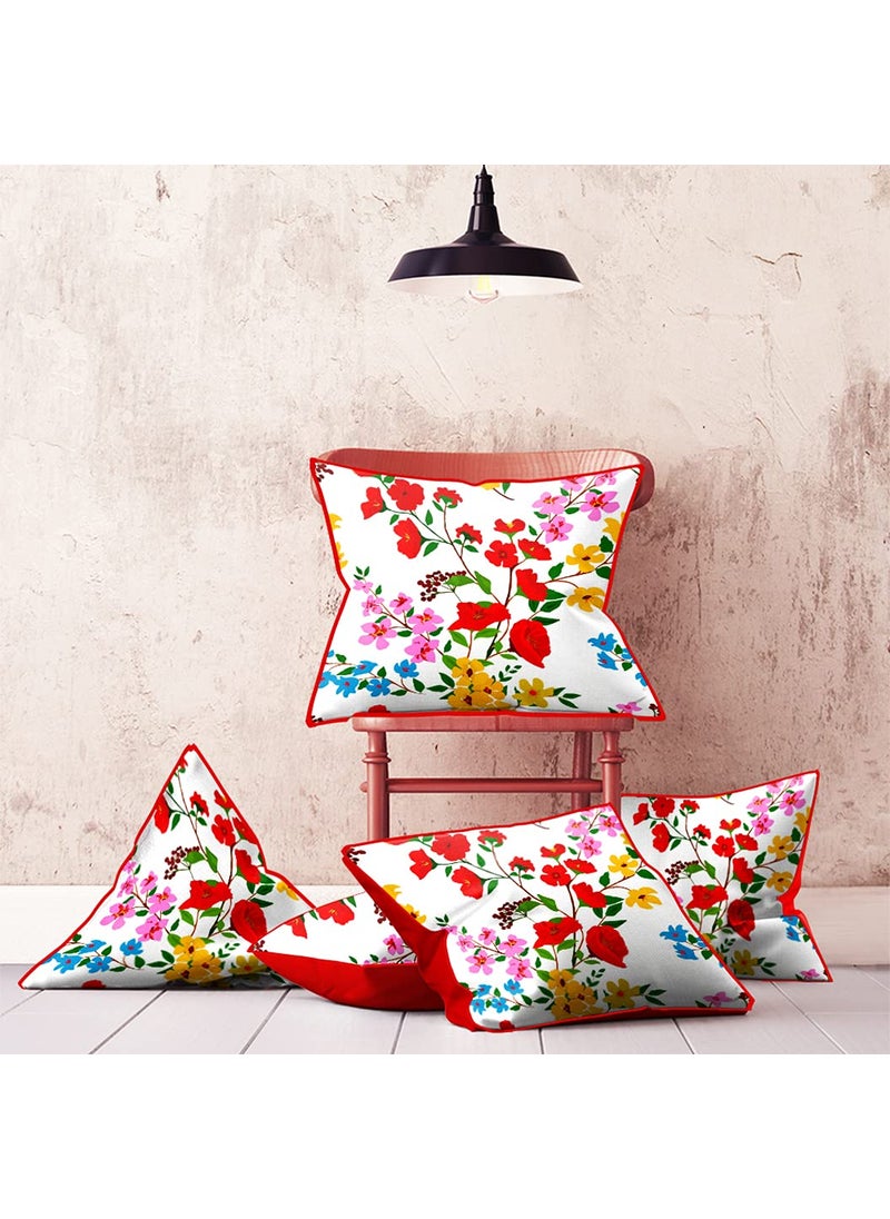 DREAMVIO Jute Exclusive Decorative ThrowPillow Covers Cushion Covers for Living Room Bed Room SofaChairs PackSet of 5 Multicolour Size 12 x 12 Inches