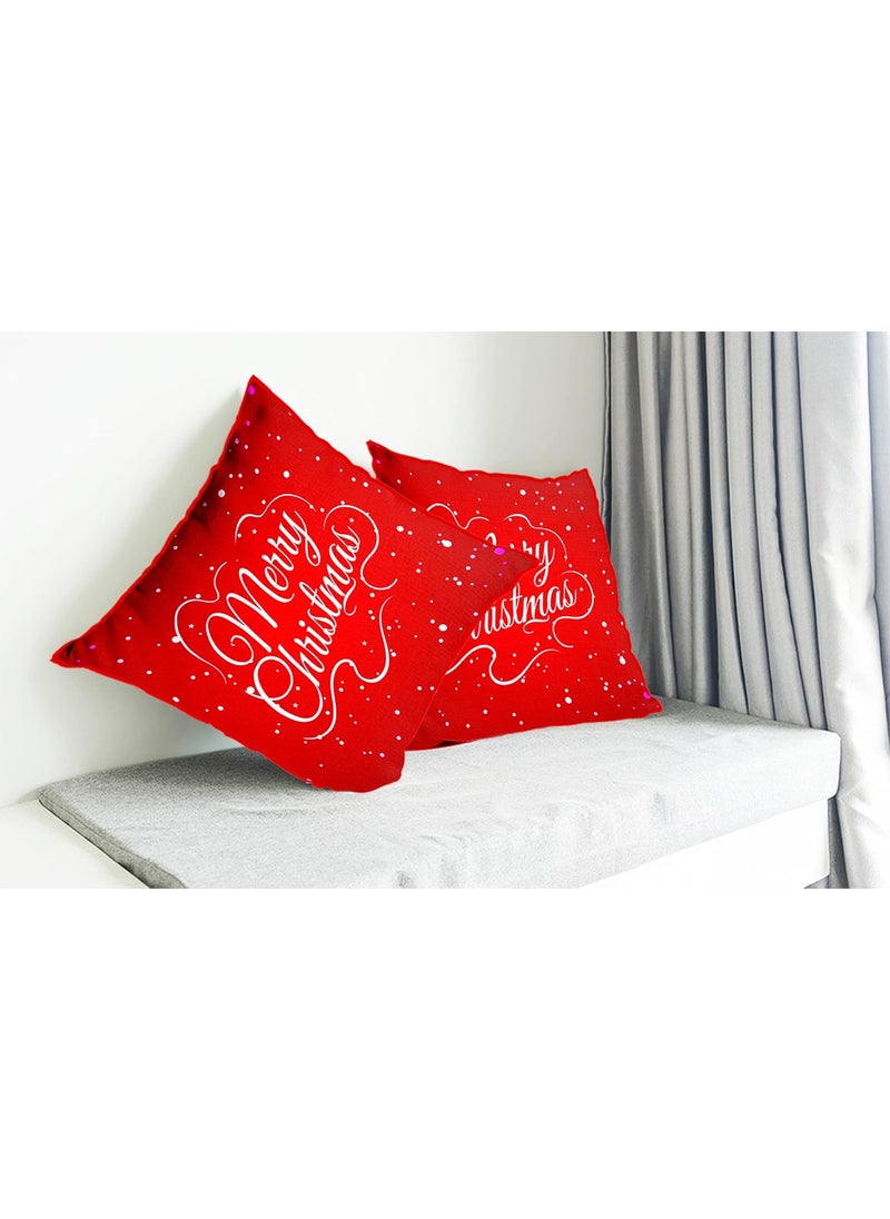 DREAMVIO Polyester Merry Christmas ThrowPillow Covers Cushion Covers for Living Room Set of 2 24 X 24 Inch Multicolor Dv224Mccjutecc0007