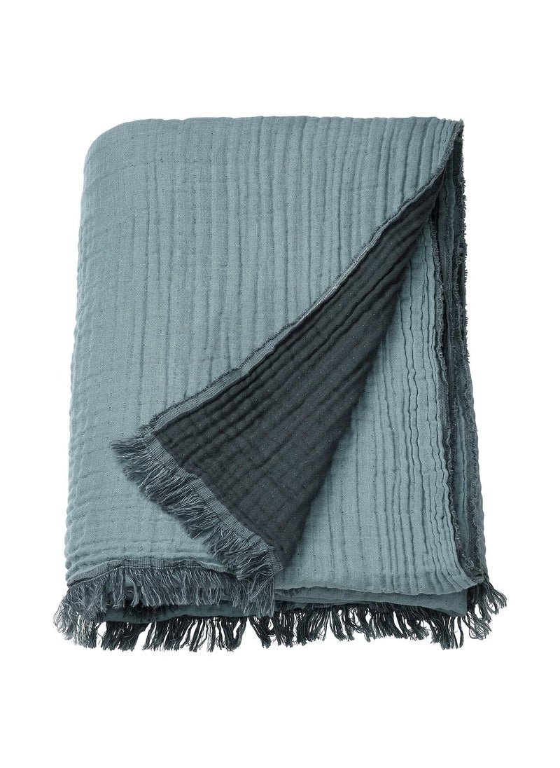 JENIFO VALLKRASSING Throw 150x200 cm 59x79 Grey Extra Large Soft Cotton Blanket Cozy Throw for Sofa or Bed