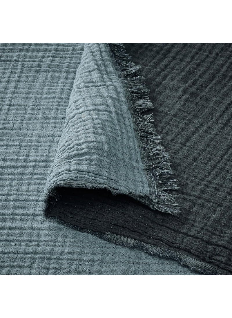 JENIFO VALLKRASSING Throw 150x200 cm 59x79 Grey Extra Large Soft Cotton Blanket Cozy Throw for Sofa or Bed