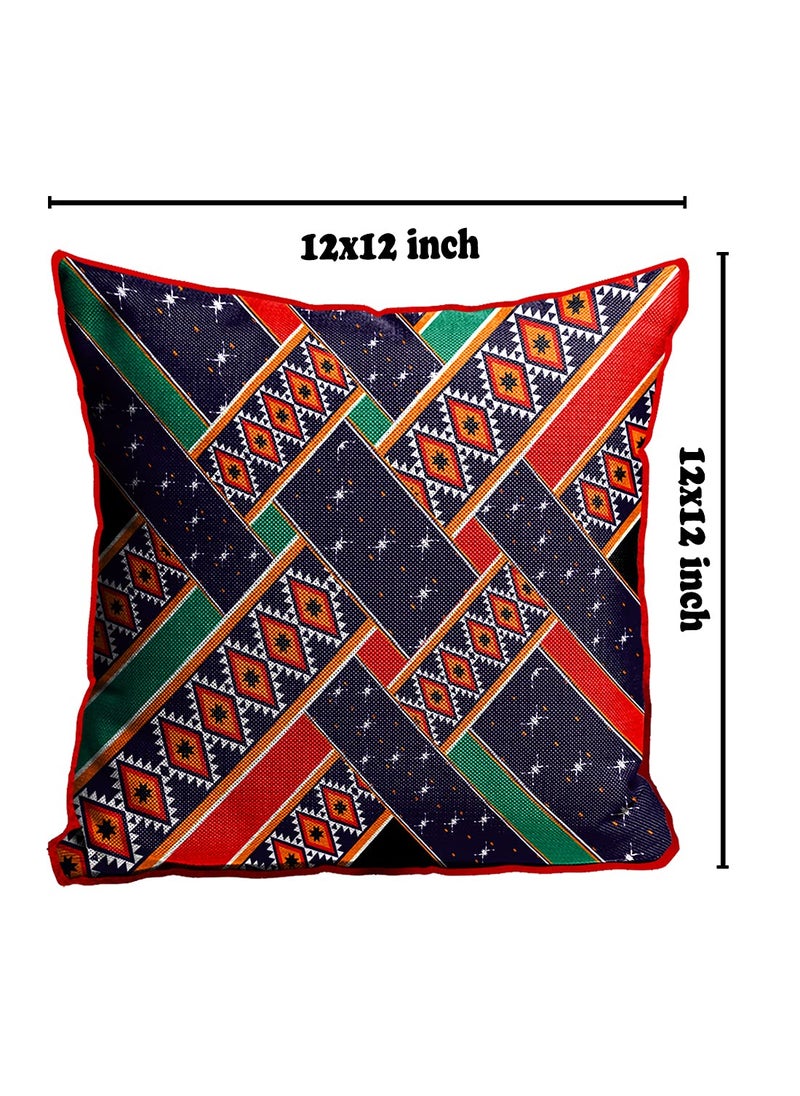 DREAMVIO Jute Exclusive Decorative ThrowPillow Covers Cushion Covers for Living Room Bed Room SofaChairs PackSet of 5 Multicolour Size 12 x 12 Inches
