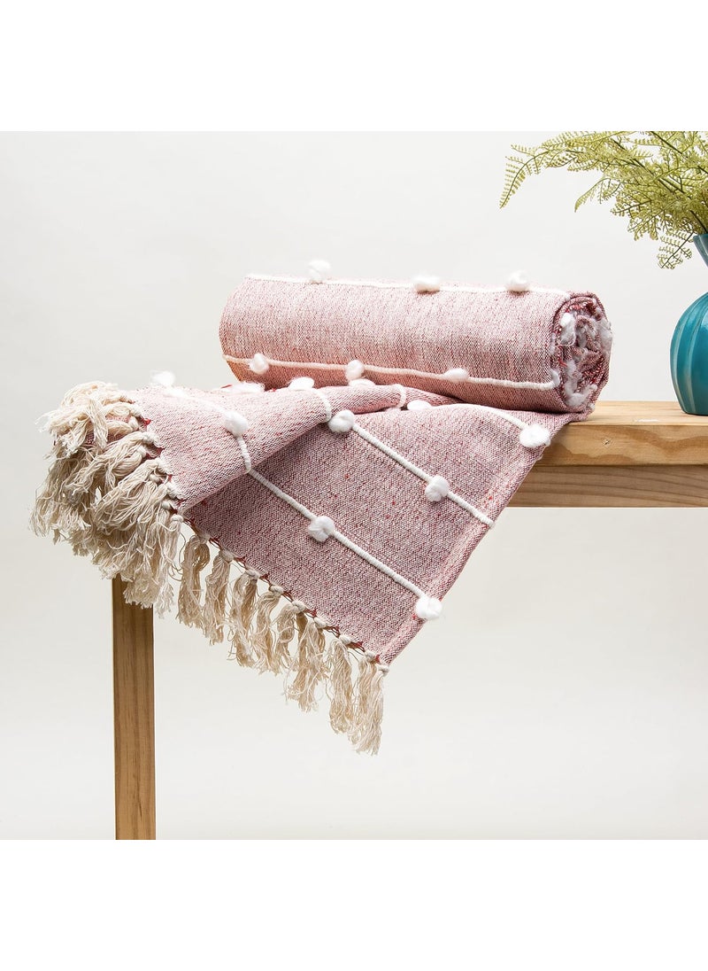 DMAASA Pure Cotton Throw Blanket for Bed Living Room Chair Multipurpose Soft Cozy 50x70 Inch LitePink