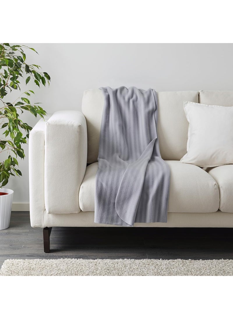 JENIFO VITMOSSA Throw 120x160 cm 47x63 Grey Soft Cotton Blanket Cozy Decorative Throw for Sofa or Bed