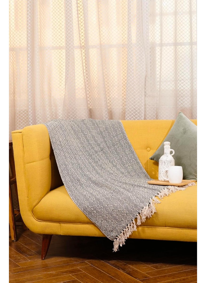 Ayuda Homes Olive Cotton Throw Blanket150x130 CM 50x60 in HandWoven Cotton Throw Elegant Cotton Blanket for Picnic Dates Home Dcor Green Pack of 1