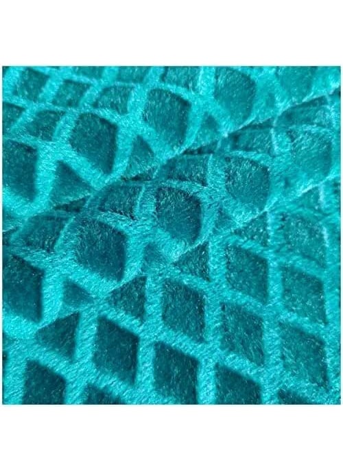 STYLOCASA 220GSM Velvet Check Embossed Throw Soft Sofa ThrowThrow BlanketThrows for Sofa and Couch or Sofa Throw Cover for 3 Seater SofaCouch Size 140 X 210 Cm 5584 Inch Turquoise