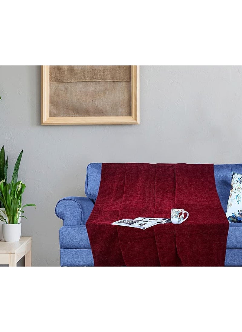 STYLOCASA 220GSM Velvet Check Embossed Throw Soft Sofa ThrowThrow BlanketThrows for Sofa and Couch or Sofa Throw Cover for 3 Seater SofaCouch Size 140 X 210 Cm 5584 Inch Turquoise