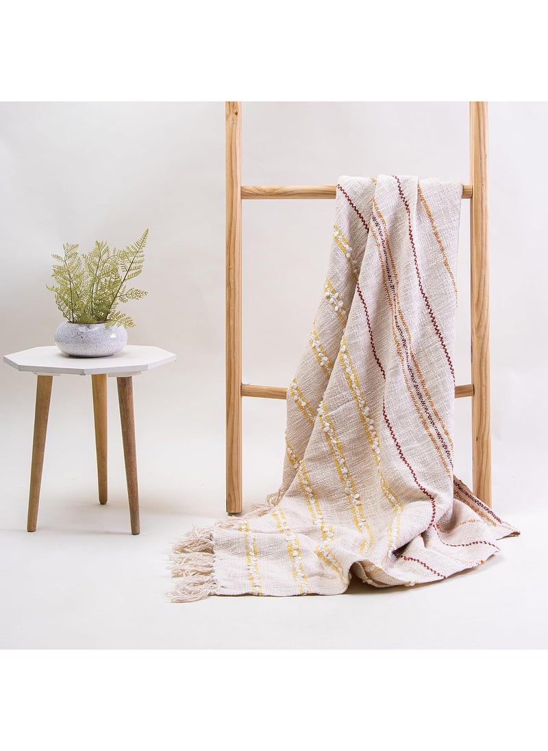 DMAASA Pure Cotton Throw Blanket for Bed Living Room Chair Multipurpose Soft Cozy 50x70 Inch MultiColor_02