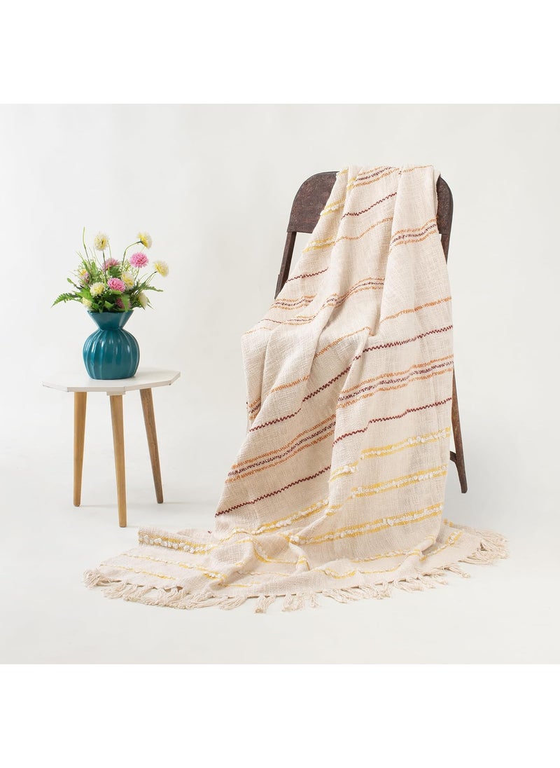 DMAASA Pure Cotton Throw Blanket for Bed Living Room Chair Multipurpose Soft Cozy 50x70 Inch MultiColor_02