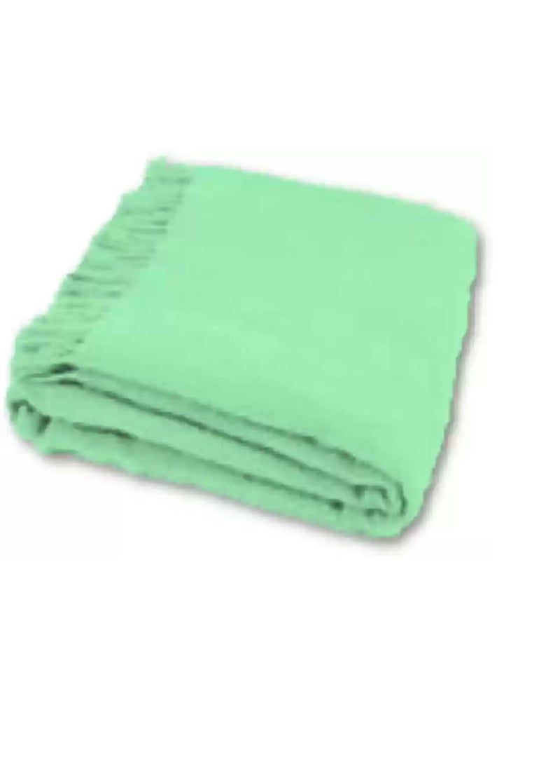 Soft Luxury Cotton Traditional Solid Plain Single Bed Skin Friendly Summer ThrowKhes Pack of 2 Green