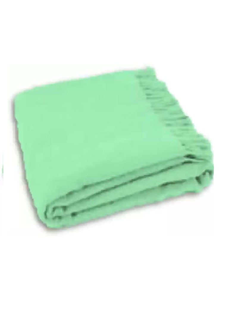 Soft Luxury Cotton Traditional Solid Plain Single Bed Skin Friendly Summer ThrowKhes Pack of 2 Green