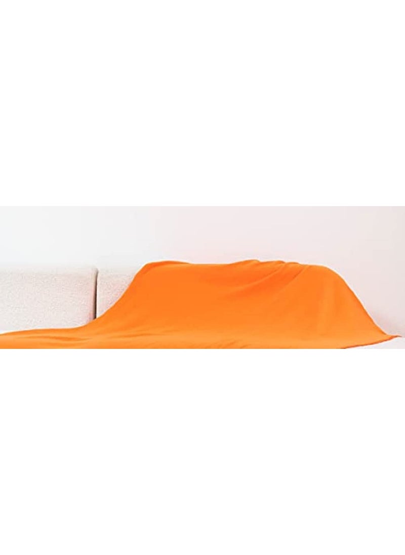 Ilsha Fleece Throw Blankets Lightweight Warm for Soft Cozy PetFriendly Fleece Blanket Solid for Home Bed Sofa Couch Dorm Office Wedding Gifts Outdoor Orange Pack of 6
