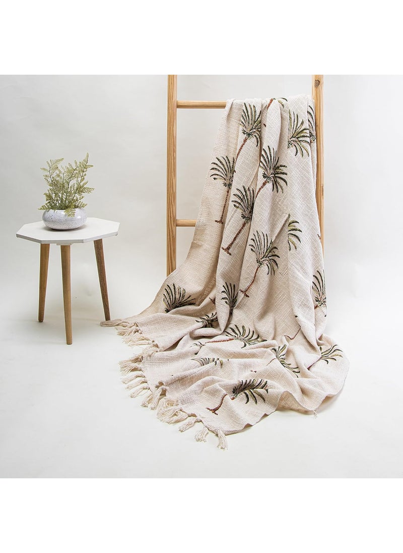 DMAASA Handmade Cotton Hand Block Floral Print Throw Blanket for Sofa Couch Sofa Car 50x60 Inches MultiColor_06