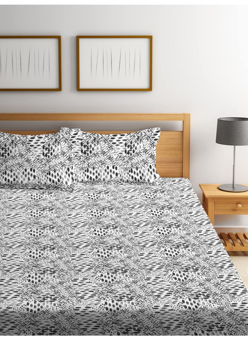 Ambra Linens 144TC Premium Bed Sheet Set Bed Sheet Double Bed 100 Cotton Bed Sheet Soft Smooth Flat Sheets Bed Sheet for AllSeason Use 1 Bedsheet and 2 Pillowcases Queen Size