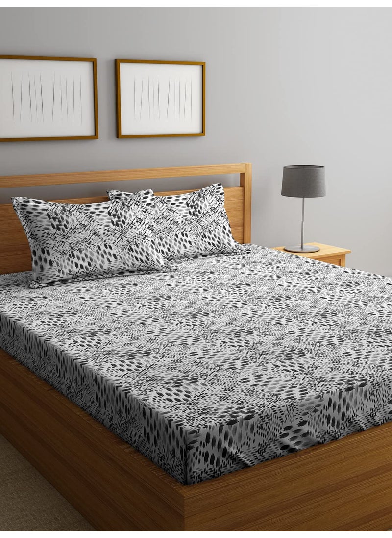 Ambra Linens 144TC Premium Bed Sheet Set Bed Sheet Double Bed 100 Cotton Bed Sheet Soft Smooth Flat Sheets Bed Sheet for AllSeason Use 1 Bedsheet and 2 Pillowcases Queen Size