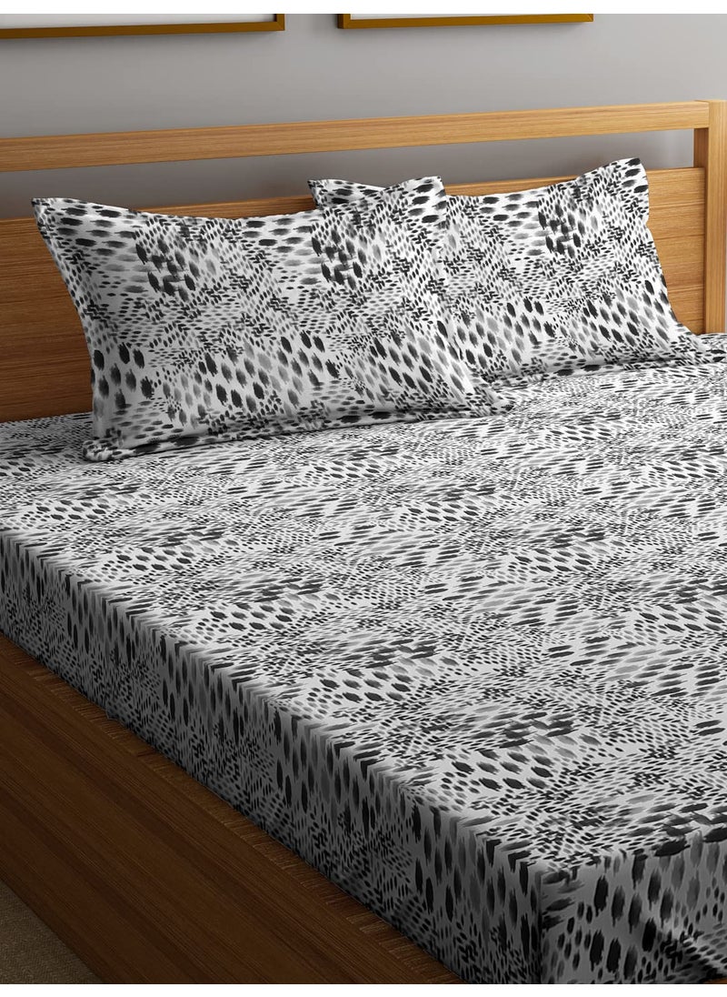 Ambra Linens 144TC Premium Bed Sheet Set Bed Sheet Double Bed 100 Cotton Bed Sheet Soft Smooth Flat Sheets Bed Sheet for AllSeason Use 1 Bedsheet and 2 Pillowcases Queen Size