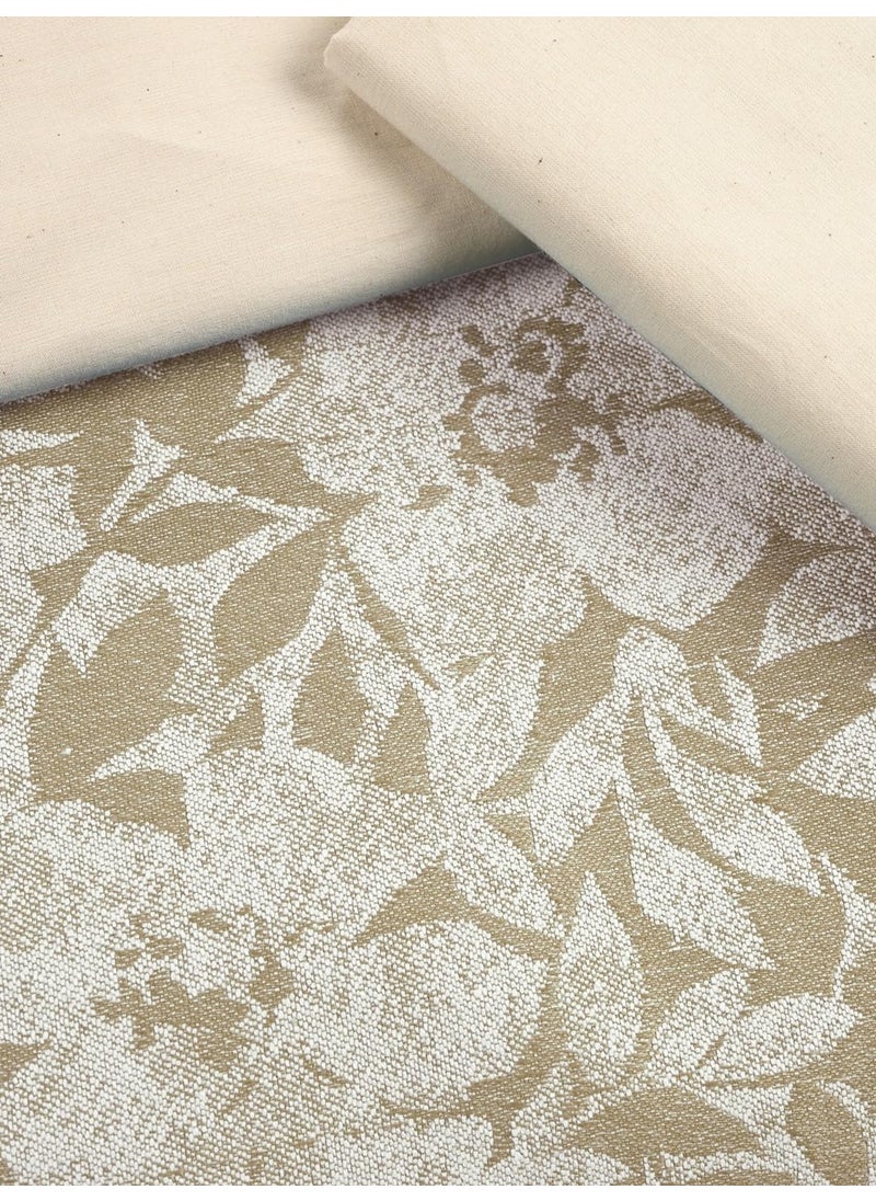 Saral Home Kanan Soft Cotton KingQueen Floral Breathable WrinkleFree bedsheet for Double Bed 1pc Queen Size bedsheet with 2 Pillow Covers Beige 90X100
