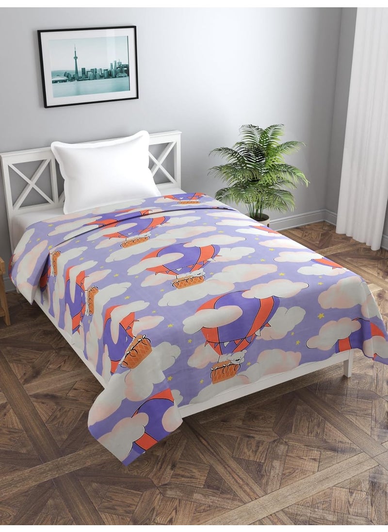 MORADO Glace Cotton SingleDuvet CoverRajai CoverBlanket Cover with Zipper 60x90 Inches Puple