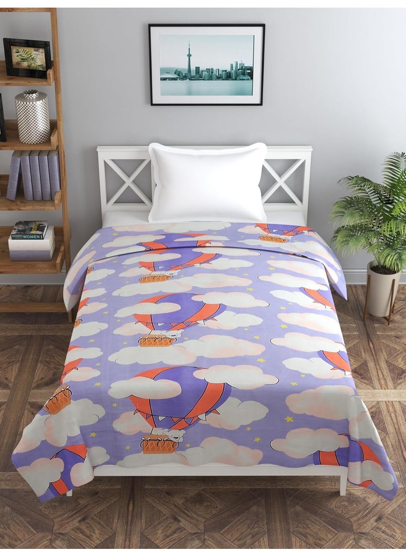 MORADO Glace Cotton SingleDuvet CoverRajai CoverBlanket Cover with Zipper 60x90 Inches Puple