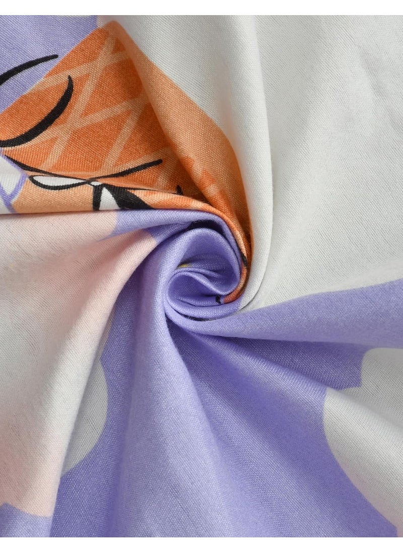 MORADO Glace Cotton SingleDuvet CoverRajai CoverBlanket Cover with Zipper 60x90 Inches Puple