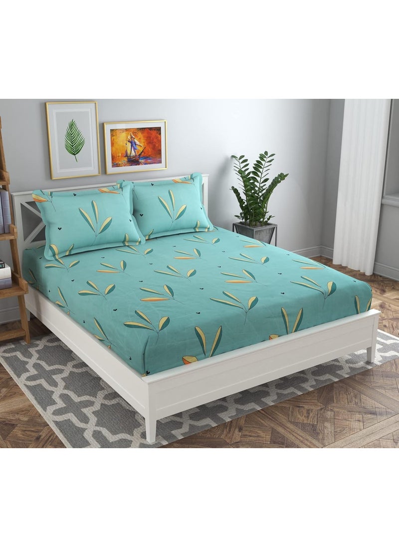 Vas Collections Prime Collection Combo Pack of 4 Double Bedsheet with 8 Pillow Covers 160 Tc Soft Long Lasting 225X228 Cm Or 75X75 FtGreyPink Green Microfiber