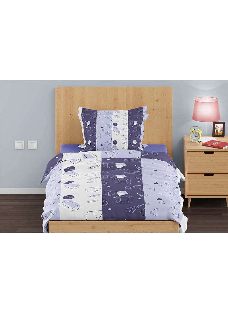 PumPum Collection Kids Boys Girls Teens Children Soft Comfortable Printed Combo Flat Micro Cotton Single Bedsheet Pack of 2Dinosaur Design