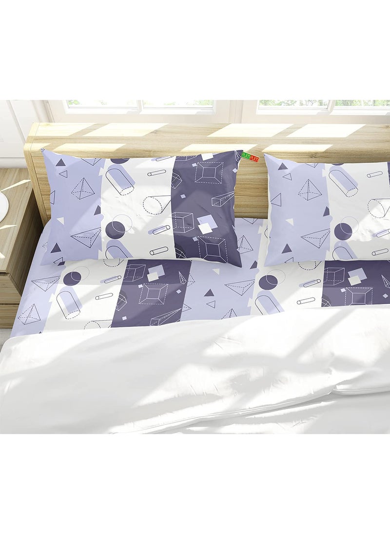 PumPum Collection Kids Boys Girls Teens Children Soft Comfortable Printed Combo Flat Micro Cotton Single Bedsheet Pack of 2Dinosaur Design