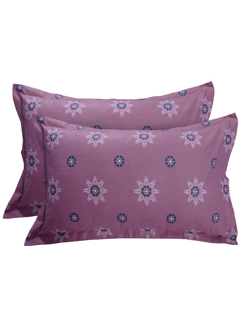 HUESLAND by Ahmedabad Cotton 144 TC Bed Sheet King Size Cotton with 2 Pillow Covers Mandala 108x108 inches Pink Magenta
