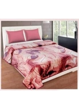 OMAJA HOME Fleece Winter King Size Woolen Warm Double bed BedsheetVelvet bedheet for winter with 2 Pillow CoversHeavy stuff bedsheet 228x269 cm MultiColoured