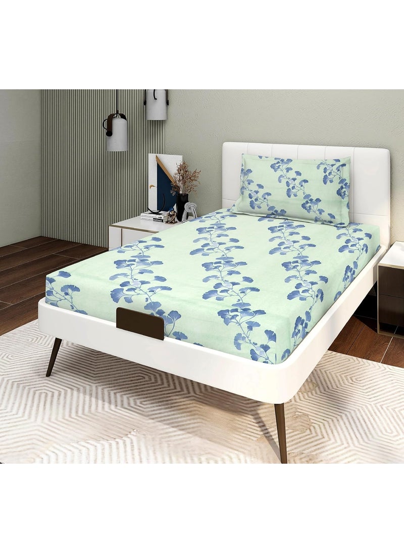 RD TREND Presents Bedsheet for Single Bed Polycotton 210 TC Size60X90 Inches152X228 CM Single Bedsheet with Pillow Cover 18X28 Inches Lite Green
