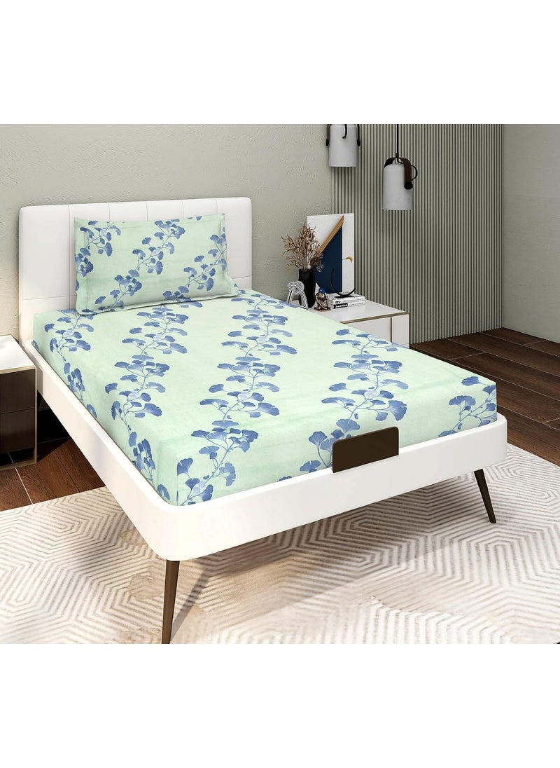 RD TREND Presents Bedsheet for Single Bed Polycotton 210 TC Size60X90 Inches152X228 CM Single Bedsheet with Pillow Cover 18X28 Inches Lite Green