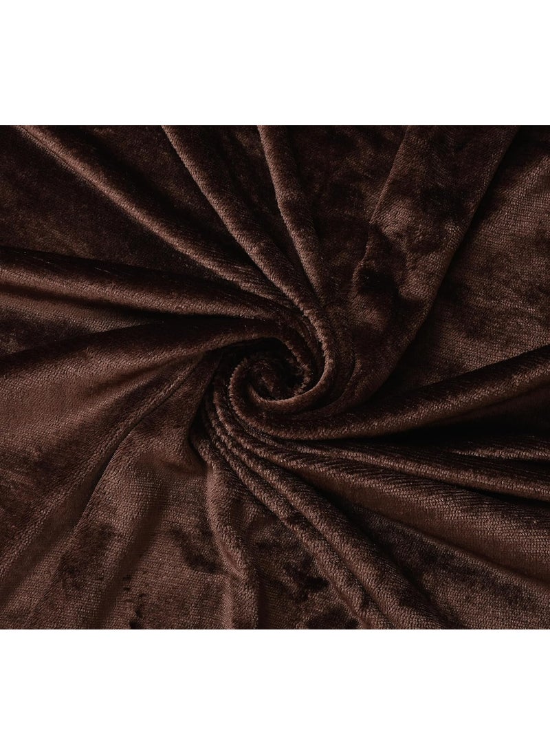 Real Dream Warm Bedsheet for Double Bed Elastic Velvet Warm Winter Solid Flannel Elastic Fitted Bedsheets for Double Bed King Size with 2 Pillow Covers Coffee King 72 x 78 x 8 Inches